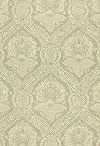 Schumacher Fabric Villandry Damask Print Mineral 173373