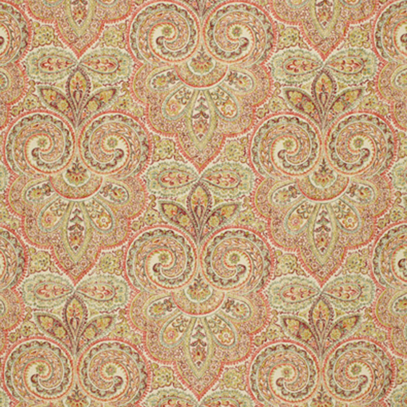Kashan Paisley Gemstone 173450 by Schumacher Designer Fabric SCH PRINTS F06 See Sample THAILAND NOT APPLICABLE </p><p>Repeat: Horizontal: 19 1/4" (49CM) and Vertical: 17 3/4" (45CM) 60" WIDE (152CM) - Swanky Fabrics -