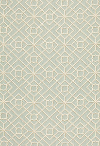 Schumacher Fabric Luan Fretwork Sky 173491