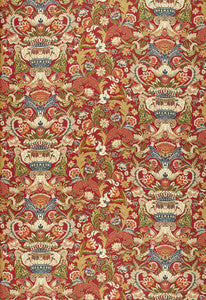 Schumacher Fabric Egerton Tapestry Print Scarlet 173621