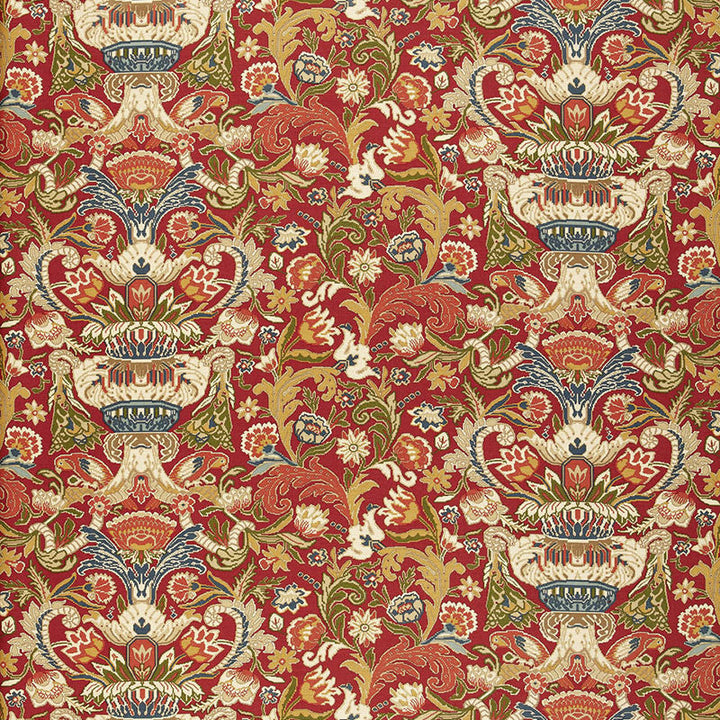 Egerton Tapestry Print Scarlet 173621 by Schumacher Designer Fabric ARCHIVE / LINEN PRINTS See Sample FRANCE . </p><p>Repeat: Horizontal: 28 3/4" (73CM) and Vertical: 23 5/8" (60CM) 57 1/2" WIDE (146CM) - Swanky Fabrics -