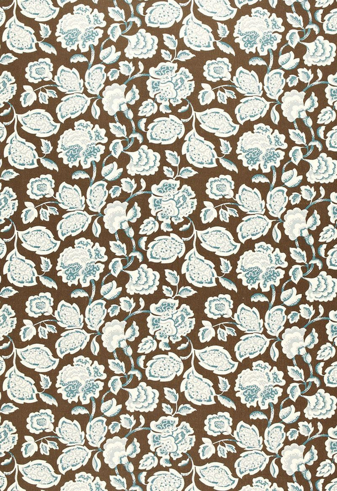 Deco Flower Cocoa 173703 by Schumacher Designer Fabric Exuberant-Prints 100% Linen - Horizontal: 27 and Vertical: 18 54 - Swanky Fabrics -