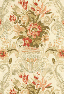 Schumacher Fabric Aylesbury Vase Coral 173840