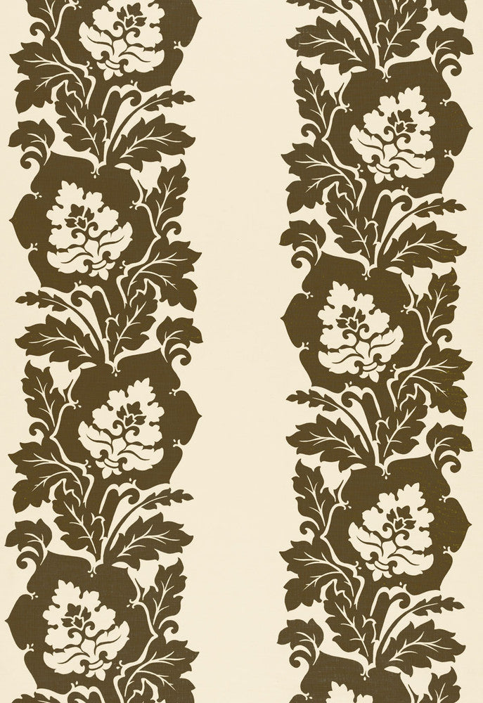 Margate Damask Print Java 173853 by Schumacher Designer Fabric CLASSIC PRINTS See Sample BELGIUM . </p><p>Repeat: Horizontal: 54" (137CM) and Vertical: 39 1/4" (100CM) 54" WIDE (137CM) - Swanky Fabrics -