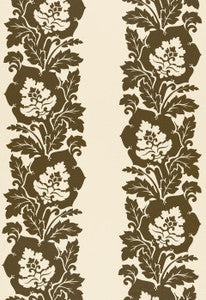 Schumacher Fabric Margate Damask Print Java 173853