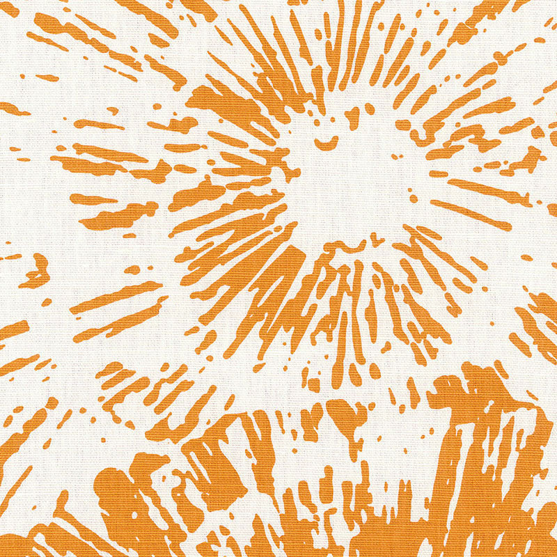 Fireworks Mandarin 173991 by Schumacher Designer Fabric GOOD VIBRATIONS LINEN 55% COTTON 45% UNITED STATES OF AMERICA </p><p>Repeat: Horizontal: 13 1/4" (34CM) and Vertical: 27 3/8" (70CM) 57 - Swanky Fabrics -