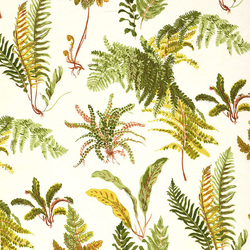 Les Fougeres Spring 174091 by Schumacher Designer Fabric SCHUMACHER CLASSICS See Sample BELGIUM . </p><p>Repeat: Horizontal: 18" (46CM) and Vertical: 25 1/4" (64CM) 54" WIDE (137CM) - Swanky Fabrics -