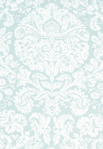 Schumacher Fabric Barresa Damask Aqua 174132