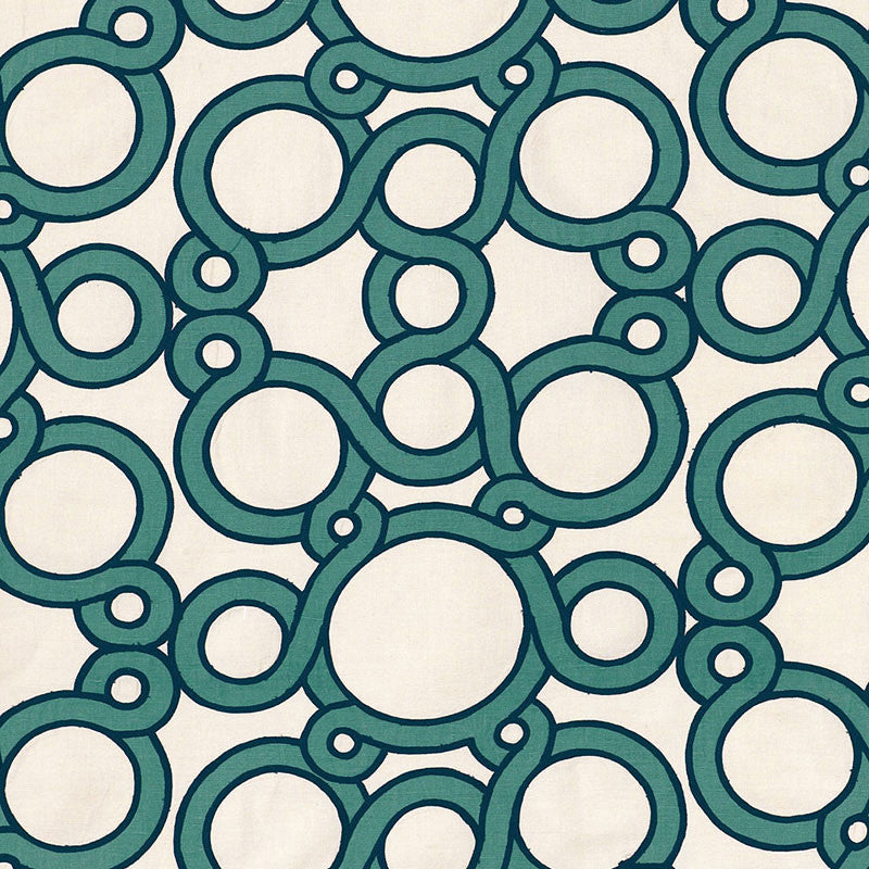 Conundrum Peacock 174172 by Schumacher Designer Fabric CELERIE KEMBLE COTTON 31% LINEN 47% INDIA </p><p>Repeat: Horizontal: 13 3/8" (34CM) and Vertical: 17 1/8" (43CM) 53.25 - Swanky Fabrics -