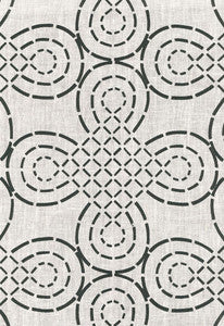 Schumacher Fabric Trellis Knot Ivory & Onyx 174222
