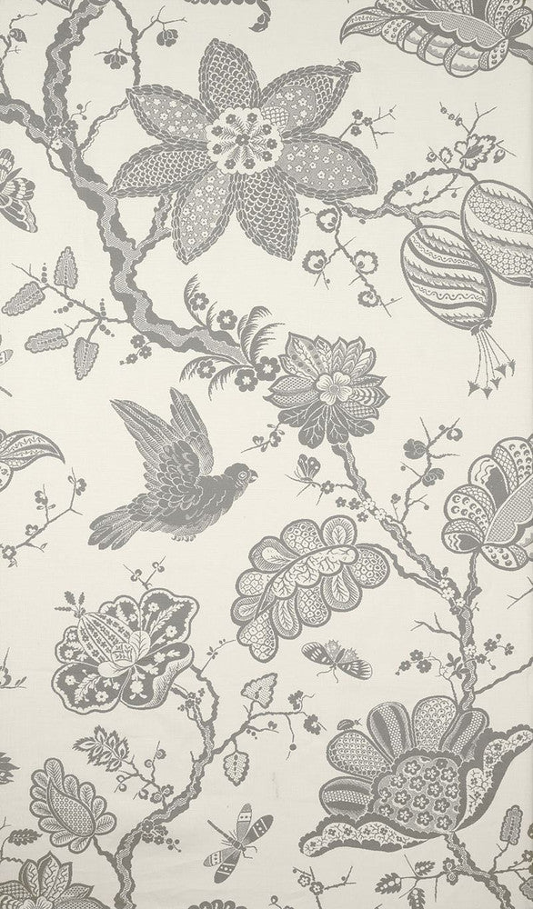 Bali Vine Charcoal 174371 by Schumacher Designer Fabric Classic-Prints 90% Linen, 10% Nylon - Horizontal: 54 and Vertical: 86 54 - Swanky Fabrics -