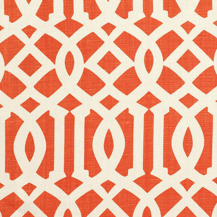 Imperial Trellis Ii Ivory / Mandarin 174410 by Schumacher Fabric Schumacher Fabric Imperial Trellis Ii Ivory / Mandarin 174410Fabric LINEN 100% BELGIUM </p><p>Repeat: H: HORZ. 6" (15CM) , V: VERT. 12" (30CM) 54 - Fabric Carolina -