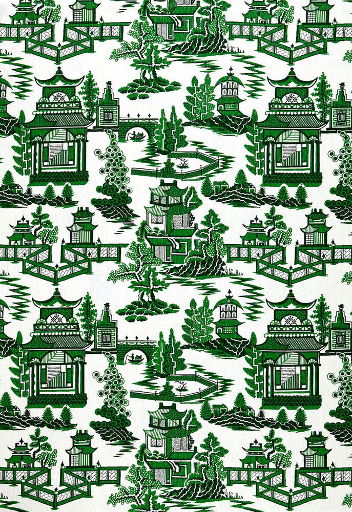 Nanjing Jade 174432 by Schumacher Designer Fabric Exuberant-Prints 100% Linen - Horizontal: 27 and Vertical: 25.25 54 - Swanky Fabrics -