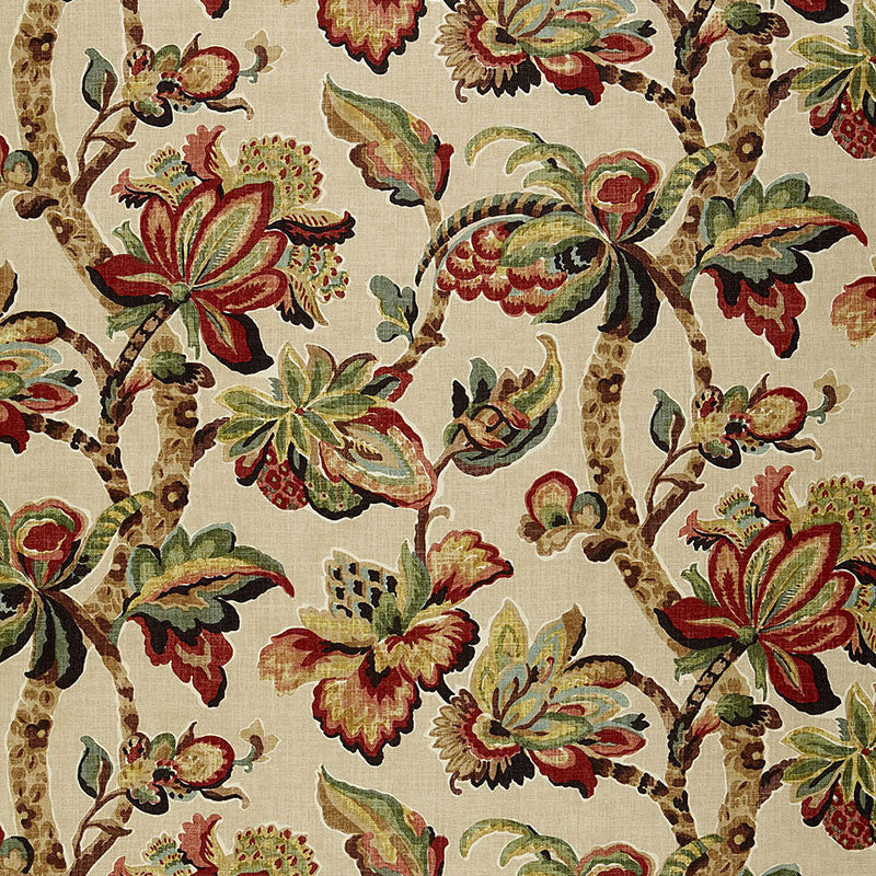 Kemscott Document 174441 by Schumacher Designer Fabric CLASSIC PRINTS See Sample THAILAND MEDIUM DUTY </p><p>Repeat: Horizontal: 26" (66CM) and Vertical: 32 1/4" (82CM) 52" WIDE (132CM) - Swanky Fabrics -