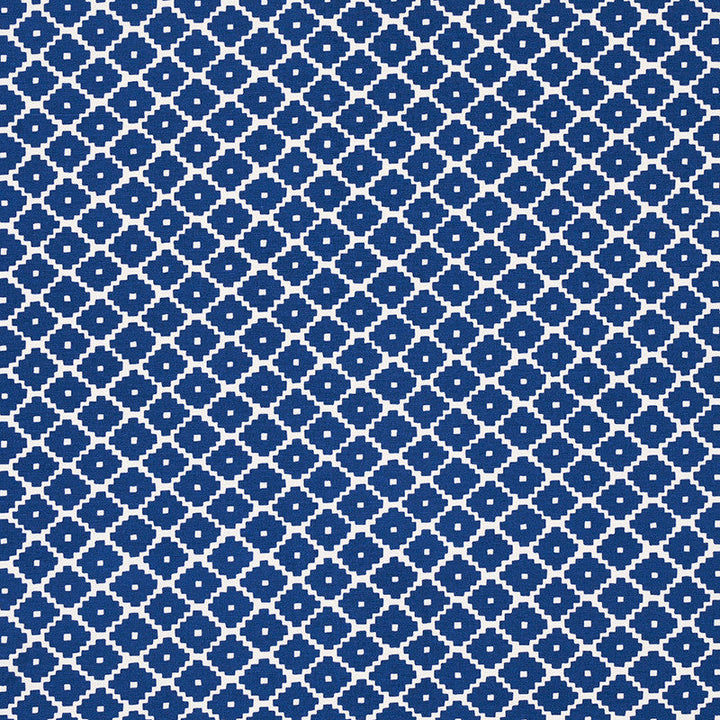 Ziggurat Blue 174487 by Schumacher Designer Fabric HAPPY TOGETHER II COTTON 100% INDIA 12000 CYCLE </p><p>Repeat: Horizontal: 4 1/2" (11CM) and Vertical: 6 3/4" (17CM) 54 - Swanky Fabrics -