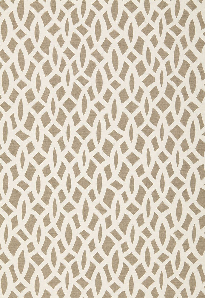 Chain Link Flax 174492 by Schumacher Designer Fabric Tessera 100% Cotton - Horizontal: 6.75 and Vertical: 18 54 - Swanky Fabrics -