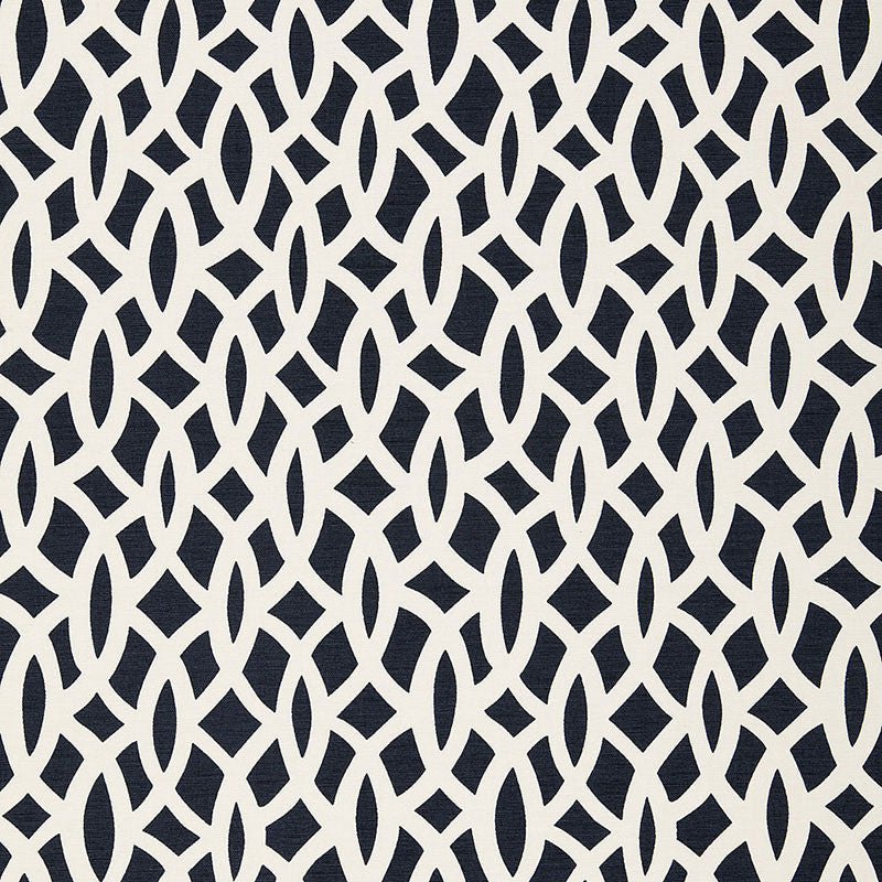 Chain Link Navy 174495 by Schumacher Fabric Schumacher Fabric Chain Link Navy 174495Fabric COTTON 100% INDIA </p><p>Repeat: H: HORZ. 6 3/4" (17CM) , V: VERT. 18" (46CM) 54 - Fabric Carolina -
