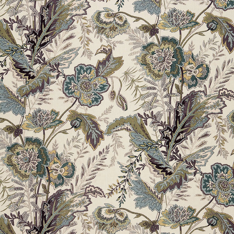 Sandoway Vine Seaglass 174540 by Schumacher Designer Fabric SCHUMACHER CLASSICS See Sample UNITED KINGDOM LIGHT DUTY </p><p>Repeat: Horizontal: 18" (46CM) and Vertical: 27" (69CM) 54" WIDE (137CM) - Swanky Fabrics -