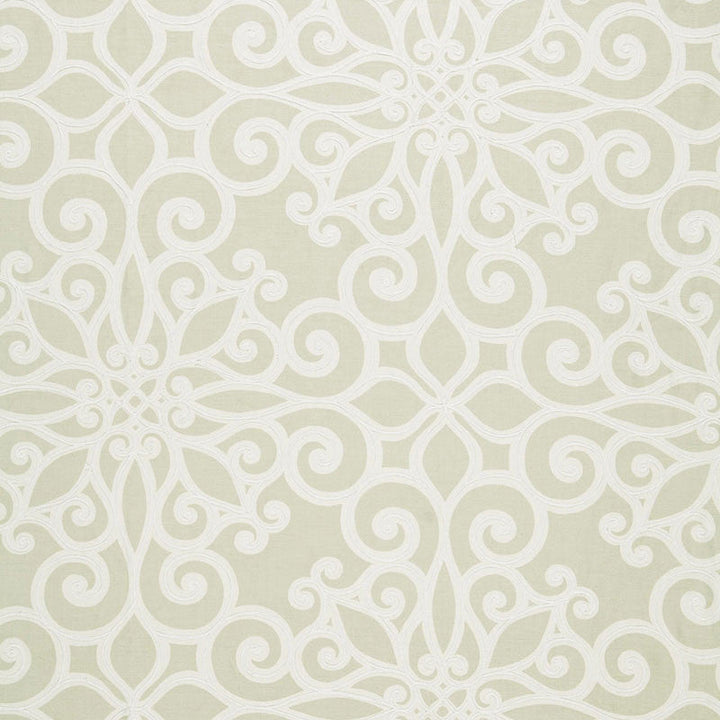 Rosegate Embroidered Print Flax 174561 by Schumacher Designer Fabric CLASSIC PRINTS See Sample INDIA LIGHT DUTY </p><p>Repeat: Horizontal: 27" (69CM) and Vertical: 26" (66CM) 54" WIDE (137CM) - Swanky Fabrics -