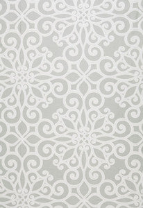 Schumacher Fabric Rosegate Embroidered Print Pumice 174562