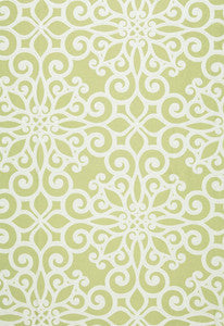 Schumacher Fabric Rosegate Embroidered Print Chartreuse 174563