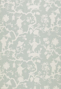 Schumacher Fabric Shantung Silhouette Print Mineral 174580