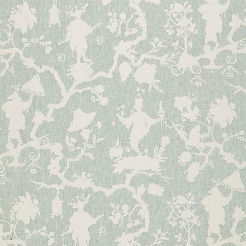 Shantung Silhouette Print Mineral 174580 by Schumacher Fabric Schumacher Fabric Shantung Silhouette Print Mineral 174580Fabric LINEN 100% CHINA </p><p>Repeat: H: HORZ. 27" (69CM) , V: VERT. 25 1/4" (64CM) 54 - Fabric Carolina -