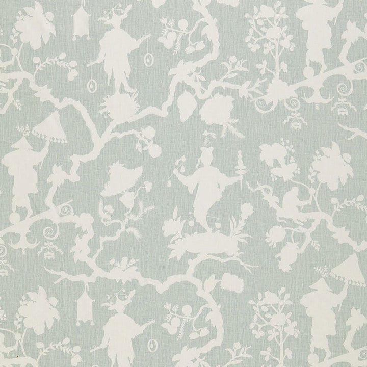 Shantung Silhouette Print Mineral 174580 by Schumacher Designer Fabric CLASSIC PRINTS LINEN 100% CHINA </p><p>Repeat: Horizontal: 27" (69CM) and Vertical: 25 1/4" (64CM) 54 - Swanky Fabrics -
