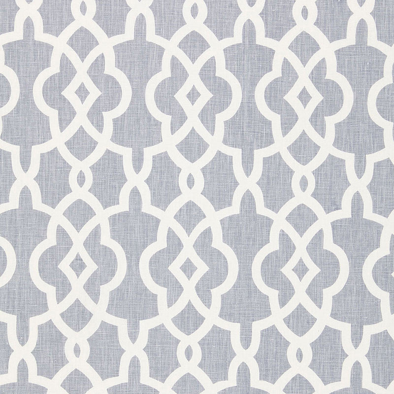Summer Palace Fret Wisteria 174592 by Schumacher Designer Fabric CLASSIC PRINTS See Sample CHINA MEDIUM DUTY </p><p>Repeat: Horizontal: 27" (69CM) and Vertical: 8" (20CM) 54" WIDE (137CM) - Swanky Fabrics -