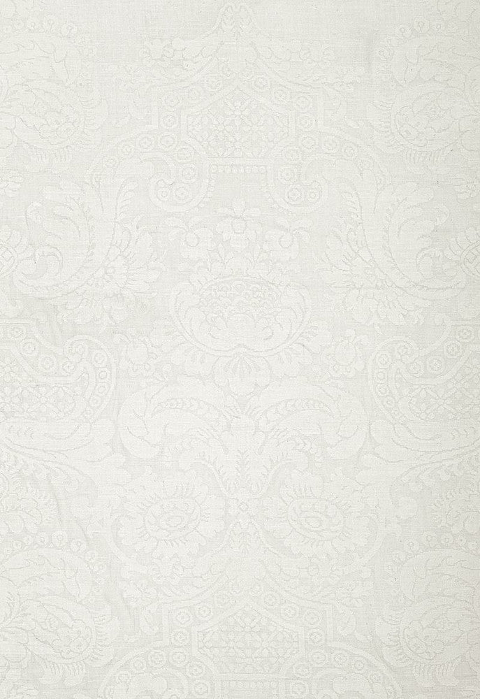 Padova Damask Natural Ivory 174600 by Schumacher Designer Fabric Classic-Prints 100% Silk - Horizontal: 26 and Vertical: 25.25 52 - Swanky Fabrics -