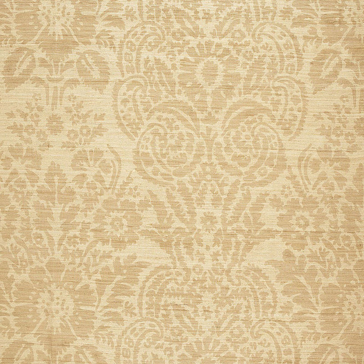 Malay Damask Print Candlelight 174611 by Schumacher Designer Fabric AU NATUREL See Sample INDIA . </p><p>Repeat: Horizontal: 25 1/2" (65CM) and Vertical: 24 3/4" (63CM) 51" WIDE (130CM) - Swanky Fabrics -