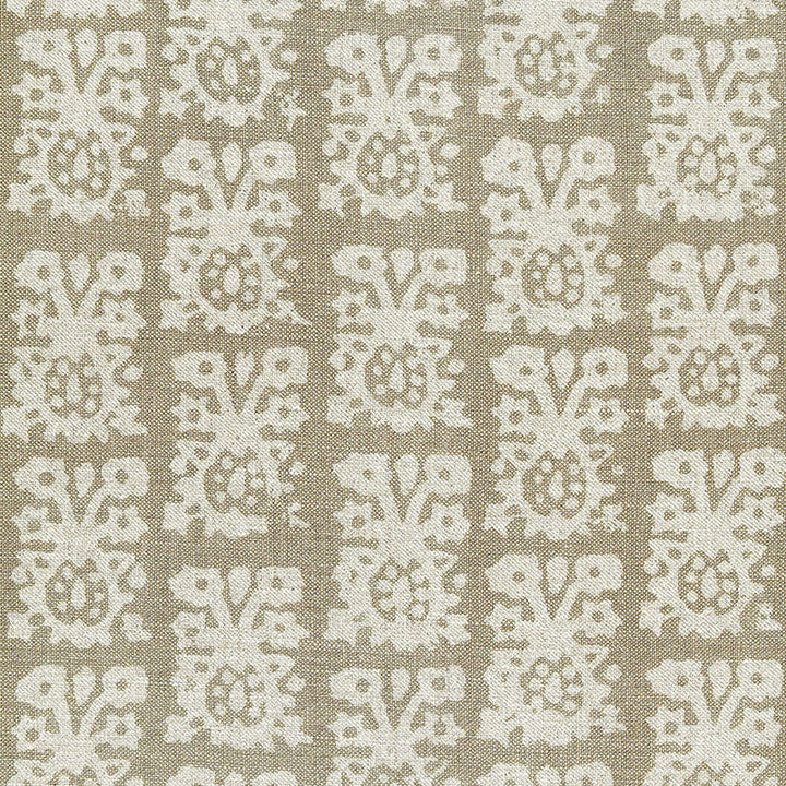 Jakarta Linen Print Greige 174631 by Schumacher Designer Fabric AU NATUREL LINEN 100% THAILAND </p><p>Repeat: Horizontal: 26 1/2" (67CM) and Vertical: 23 1/2" (60CM) 53 - Swanky Fabrics -