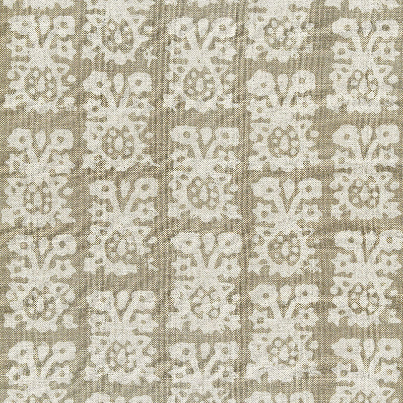Jakarta Linen Print Greige 174631 by Schumacher Fabric Schumacher Fabric Jakarta Linen Print Greige 174631Fabric LINEN 100% THAILAND </p><p>Repeat: H: HORZ. 26 1/2" (67CM) , V: VERT. 23 1/2" (60CM) 53 - Fabric Carolina -