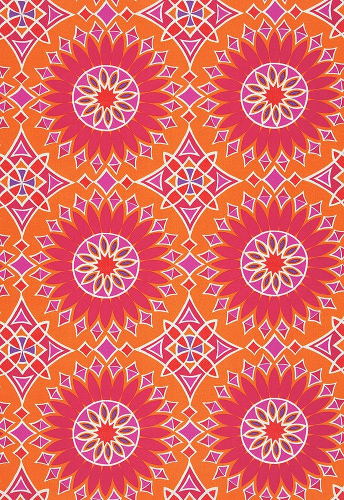 Soleil L.A. Print Sunset 174732 by Schumacher Designer Fabric Trina-Turk 100% Acrylic - Horizontal: 13.5 and Vertical: 13.5 54 - Swanky Fabrics -