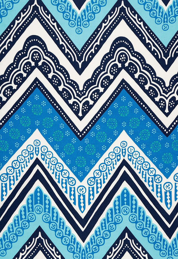 Tangier Frame Print Ocean 174740 by Schumacher Designer Fabric Trina-Turk 100% Acrylic - Horizontal: 13.5 and Vertical: 36 54 - Swanky Fabrics -