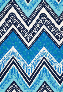 Schumacher Fabric Tangier Frame Print Ocean 174740