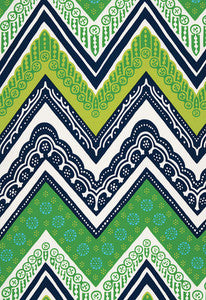 Schumacher Fabric Tangier Frame Print Sea Grass 174741