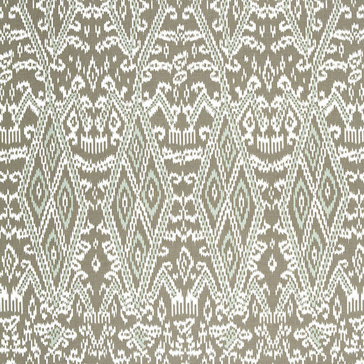 Maya Ikat Print Greige 174751 by Schumacher Designer Fabric AU NATUREL COTTON 100% ITALY </p><p>Repeat: Horizontal: 13 1/4" (34CM) and Vertical: 34 3/4" (88CM) 53 - Swanky Fabrics -
