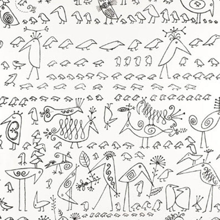 Aviary Black On White 174770 by Schumacher Designer Fabric MODERN PRINTS COTTON 100% UNITED KINGDOM </p><p>Repeat: Horizontal: 27" (69CM) and Vertical: 36 3/4" (93CM) 54 - Swanky Fabrics -