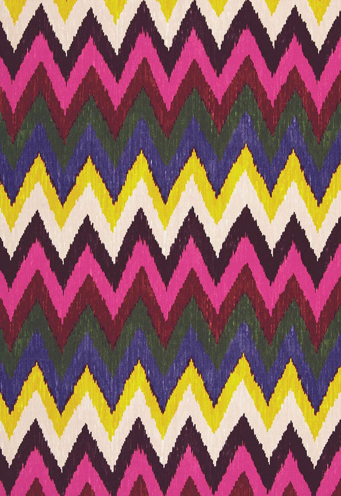 Adras Ikat Print Jewel 174820 by Schumacher Designer Fabric Martyn-Lawrence-Bullard 100% Cotton - Horizontal: 27 and Vertical: 18.5 54 - Swanky Fabrics -