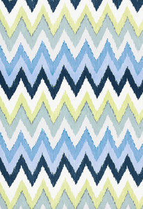 Schumacher Fabric Adras Ikat Print Sky 174822