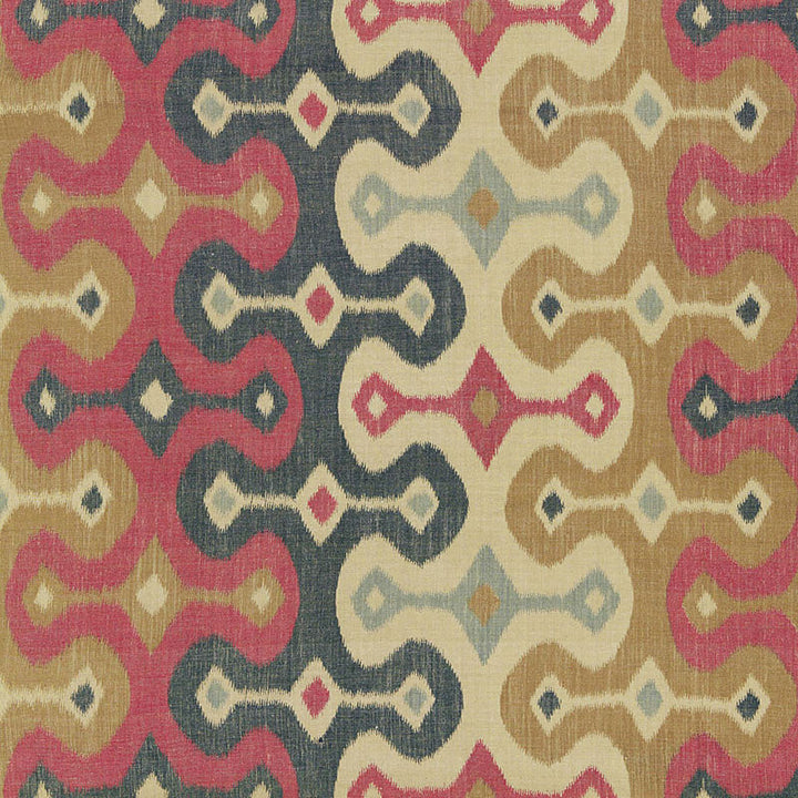 Darya Ikat Spice 174831 by Schumacher Designer Fabric OTTOMAN CHIC COTTON 55% LINEN 45% INDIA WYZENBEEK 20,000 </p><p>Repeat: Horizontal: 26 1/2" (67CM) and Vertical: 15 1/4" (39CM) 53 - Swanky Fabrics -