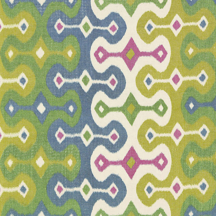 Darya Ikat Jewel 174834 by Schumacher Designer Fabric MARTYN LAWRENCE BULLARD See Sample INDIA LIGHT DUTY </p><p>Repeat: Horizontal: 26 1/2" (67CM) and Vertical: 15 1/4" (39CM) 53" WIDE (135CM) - Swanky Fabrics -