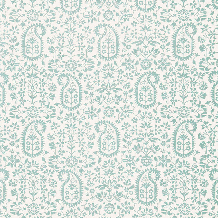 Kalika Paisley Print Aquamarine 174862 by Schumacher Designer Fabric CHROMA SP14 See Sample UNITED KINGDOM MEDIUM DUTY </p><p>Repeat: Horizontal: 18" (46CM) and Vertical: 12" (30CM) 54" WIDE (137CM) - Swanky Fabrics -