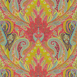 Schumacher Fabric Cambay Paisley Print Parrot 174881