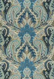 Schumacher Fabric Cambay Paisley Print Azure 174883