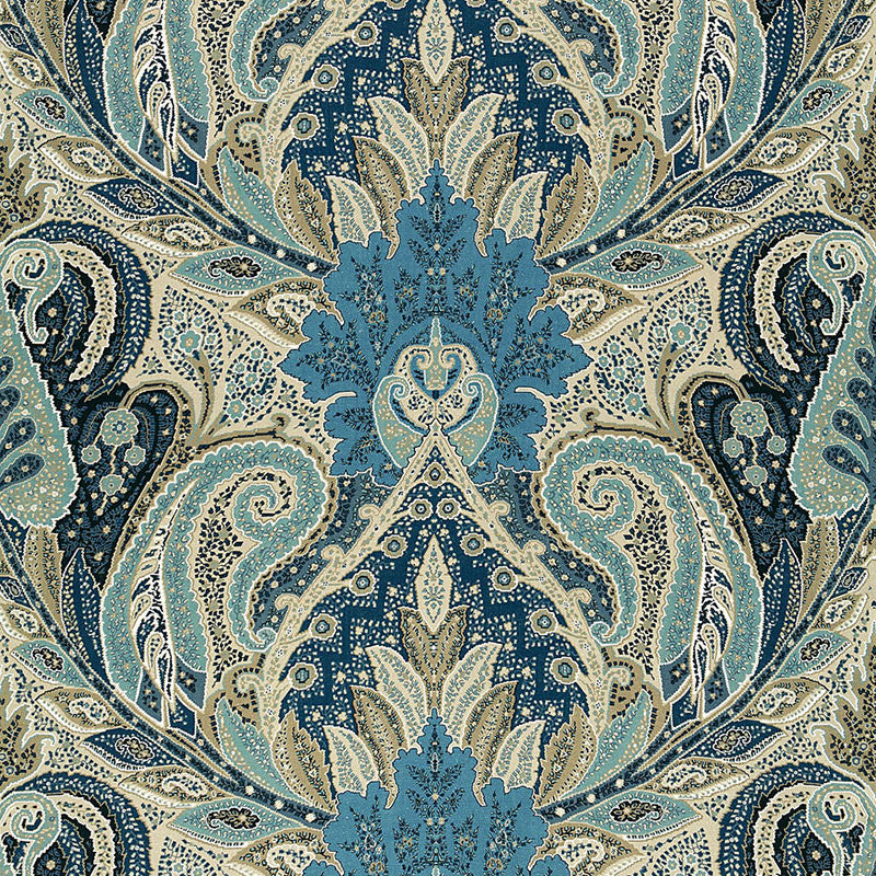 Cambay Paisley Print Azure 174883 by Schumacher Fabric Schumacher Fabric Cambay Paisley Print Azure 174883Fabric LINEN 100% UNITED KINGDOM </p><p>Repeat: H: HORZ. 54 1/2" (138CM) , V: VERT. 33 3/4" (86CM) 54.5 - Fabric Carolina -