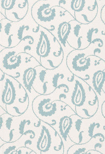 Schumacher Fabric Malacca Ikat Vine Lake 175012