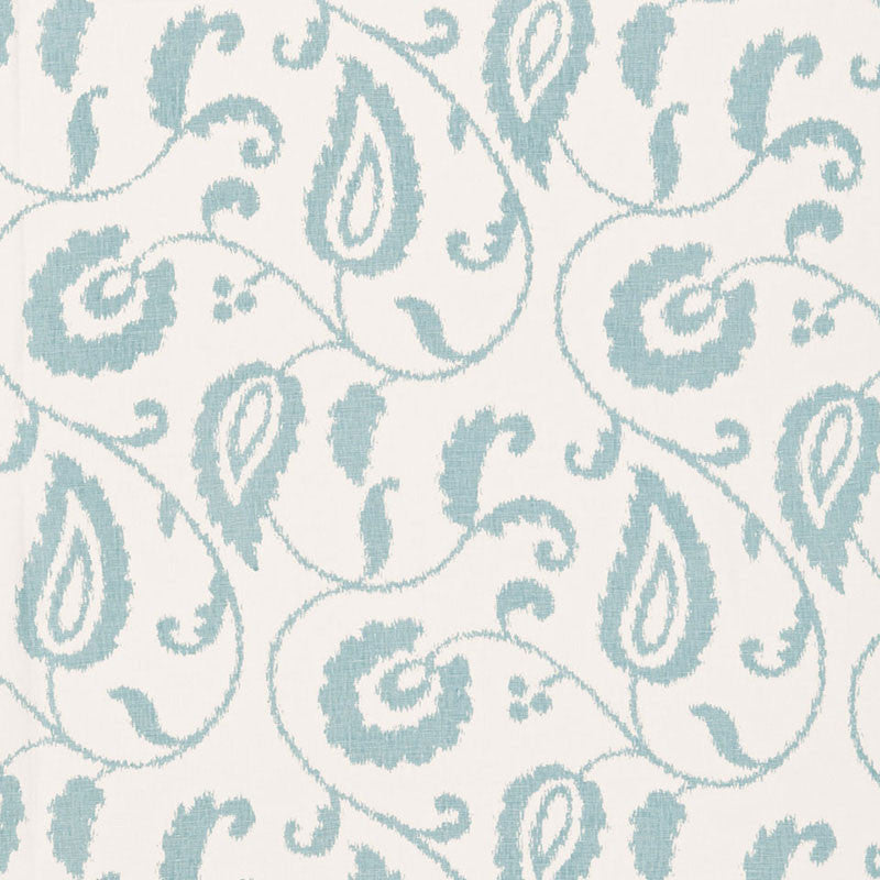 Malacca Ikat Vine Lake 175012 by Schumacher Designer Fabric CLASSIC PRINTS LINEN 100% INDIA </p><p>Repeat: Horizontal: 9" (23CM) and Vertical: 24" (61CM) 54 - Swanky Fabrics -