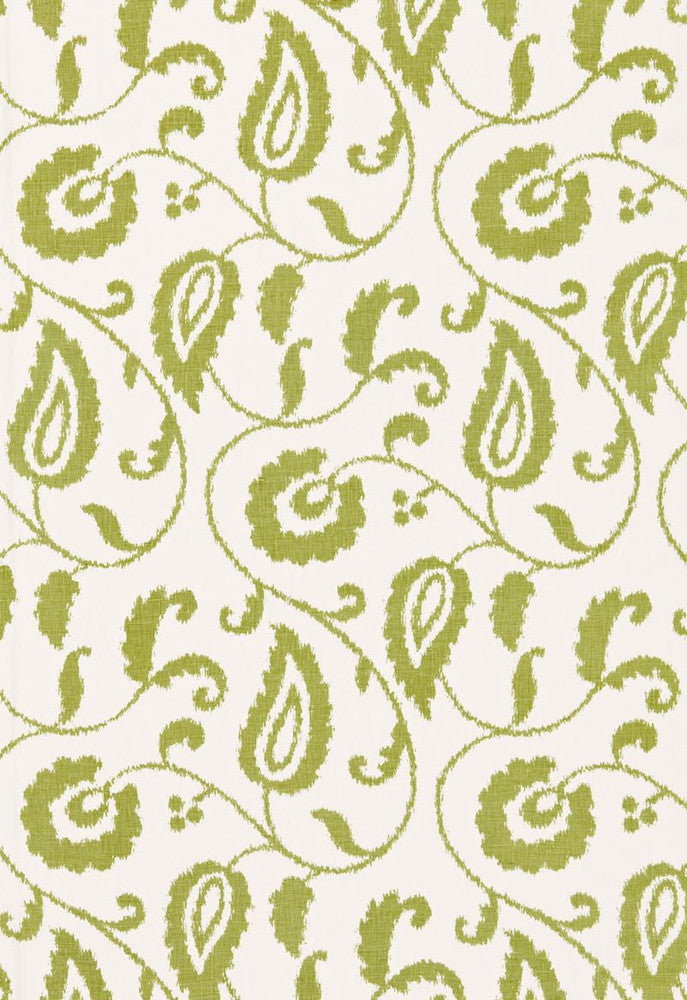Malacca Ikat Vine Willow 175013 by Schumacher Designer Fabric COLLECTION-NAME-TBA-175010 100% Linen - Horizontal: 9 and Vertical: 24 54 - Swanky Fabrics -